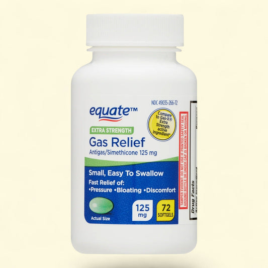 Equate Gas Relief Softgels, 72 Count