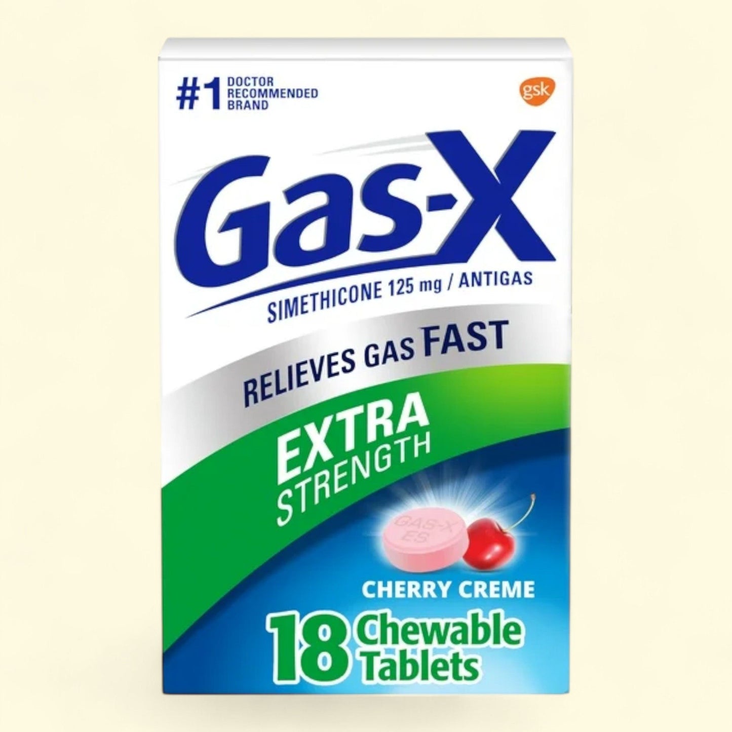 Gas-X Extra Strength Chewable Gas Relief Tablets, 18 Count