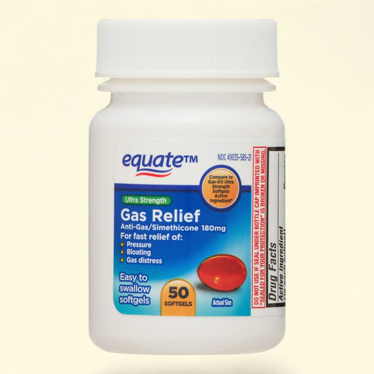 Equate Gas Relief Softgels, 180 mg, 50 Count