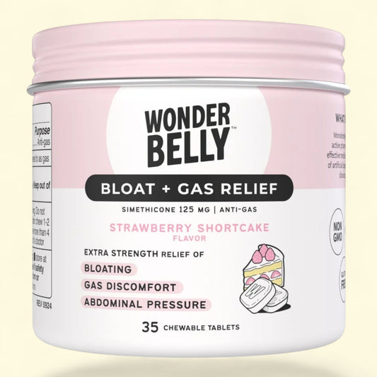 Wonderbelly Bloat and Gas Relief Chewable Tablets, 35 Count