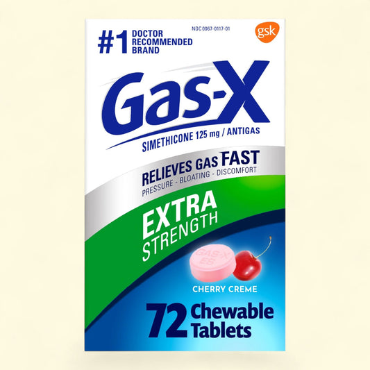 Gas-X Chewable Gas Relief Tablets, Extra Strength, 125 mg, Cherry - 72 Count