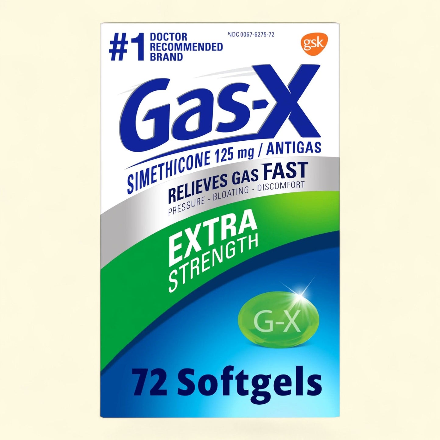 Gas-X Extra Strength Gas Relief Softgels, 72 Count