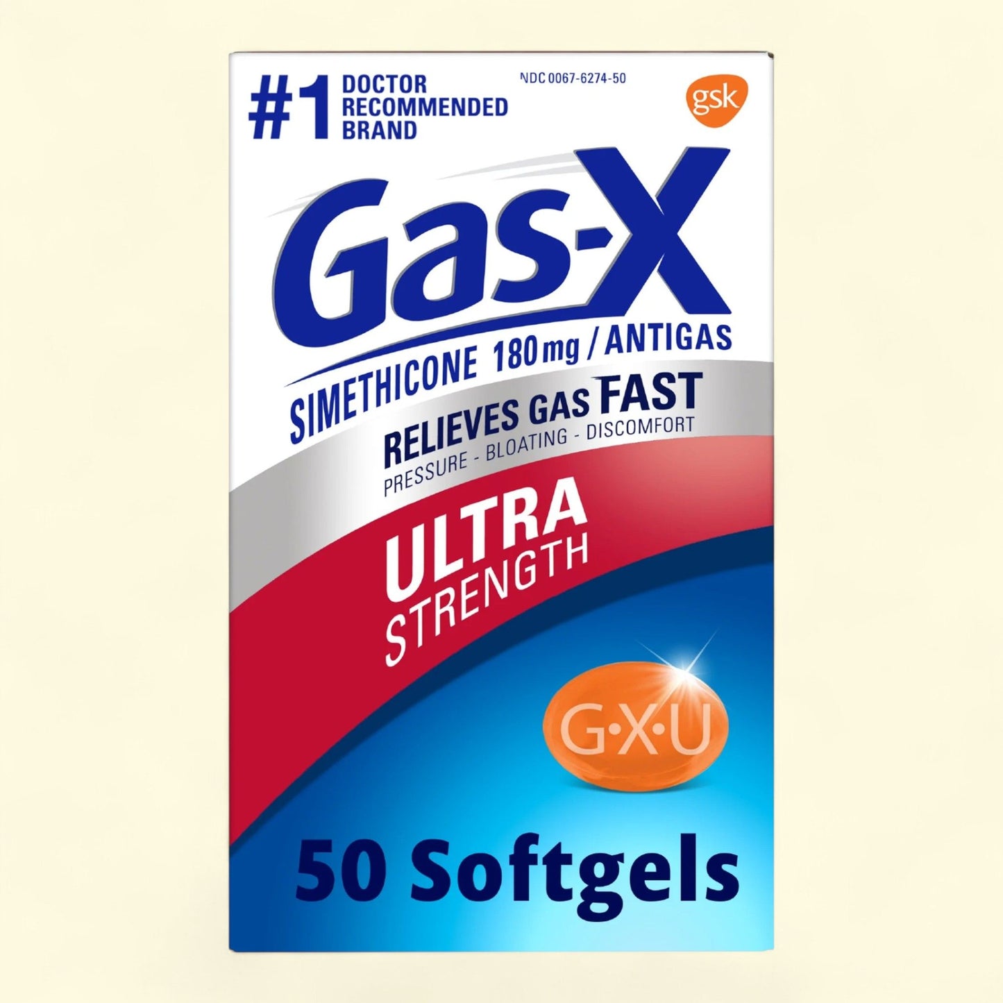 Gas-X Ultra Strength Gas Relief Softgels, 50 Count