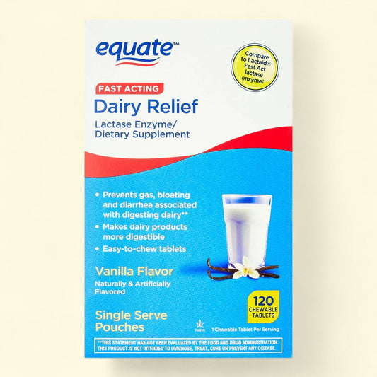 Equate Lactase Enzyme Chewable Tablet, 120 Count