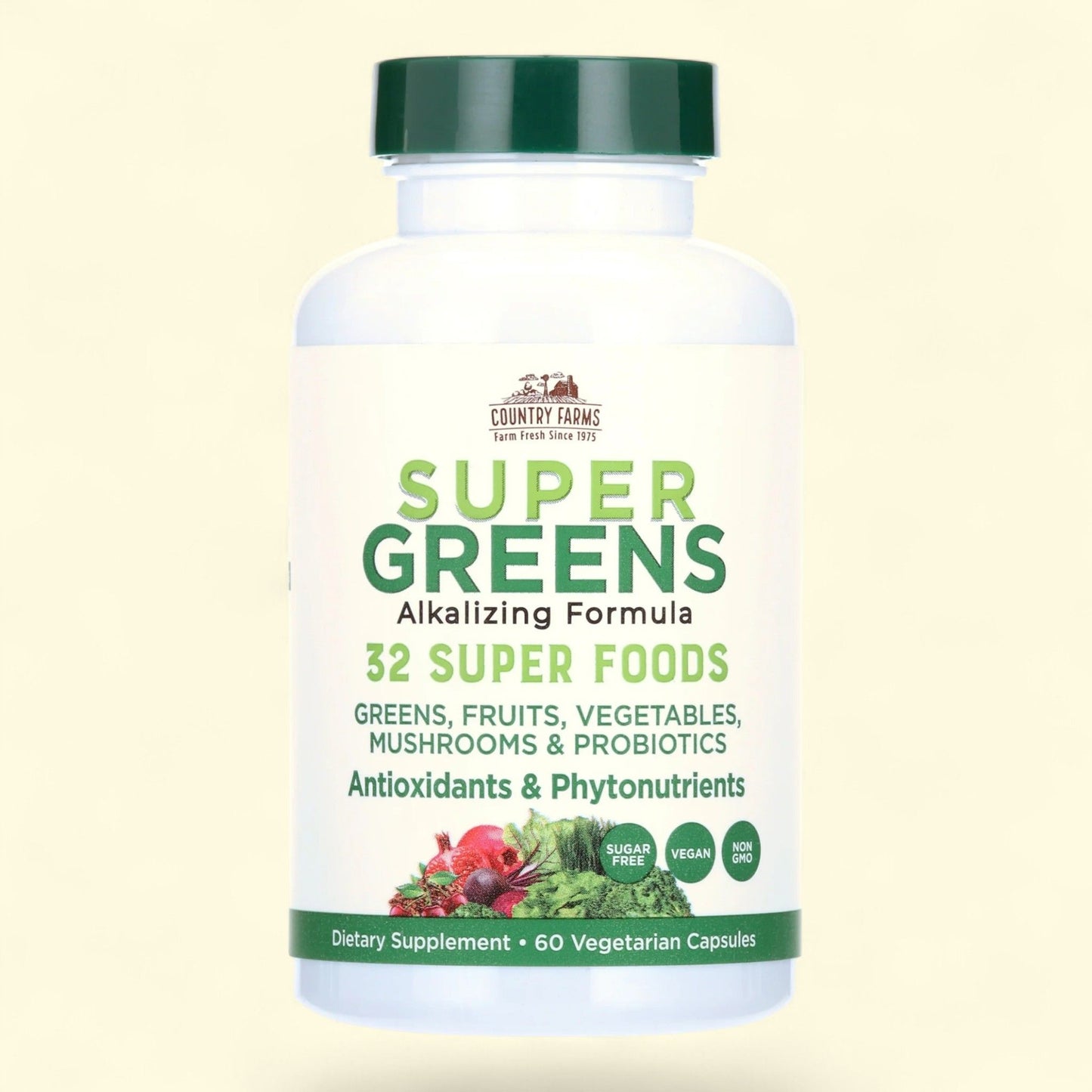 Country Farms Super Greens Vegicaps, 60 Count
