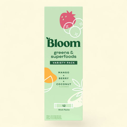 Bloom Nutrition Greens & Superfoods Powder Sticks, 12 Count