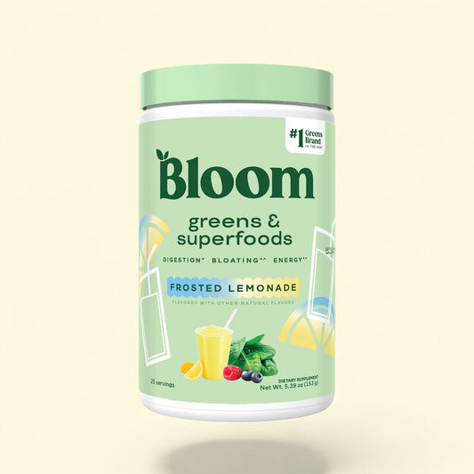 Bloom Nutrition Greens & Superfoods Powder, Frosted Lemonade, 25 Servings