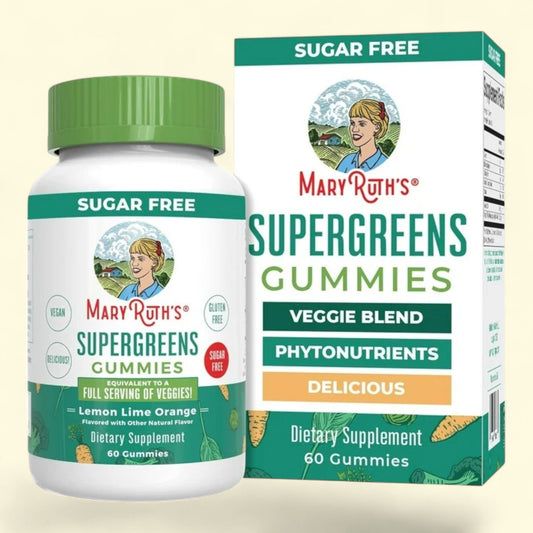 MaryRuth Organics Supergreens Gummies, Lemon-Lime Orange, 60 Count