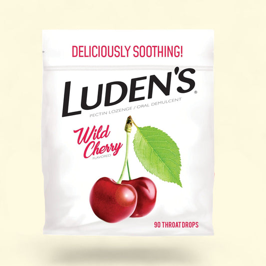 Luden's Sore Throat Drops, Wild Cherry, 90 Count