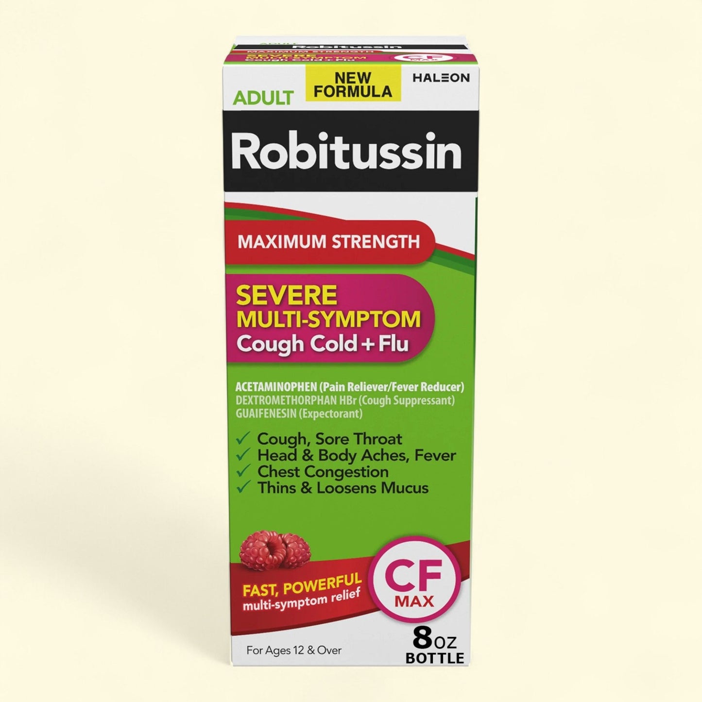 Robitussin CF Max Severe Multi-Symptom Relief Cough Cold and Flu Medicine, 8 fl oz