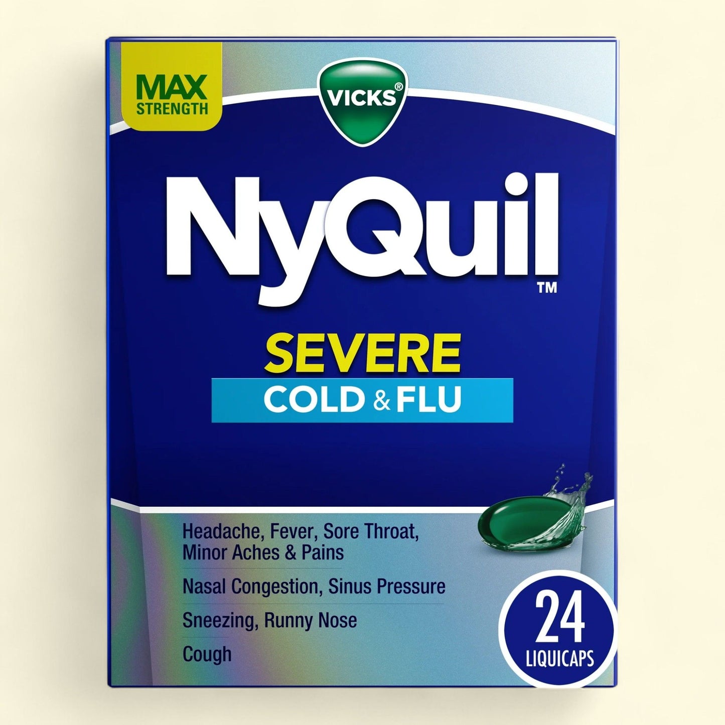 Vicks NyQuil Severe Cold and Flu Liquicaps, 24 Count