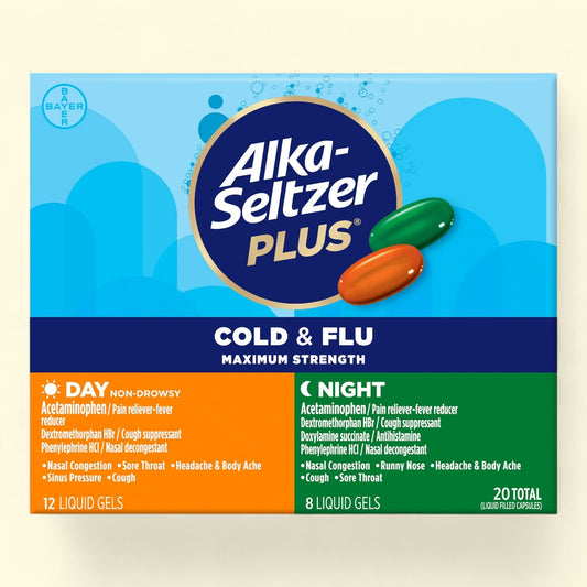 Alka-Seltzer Plus Cold & Flu Medicine, Day + Night, 20 Count