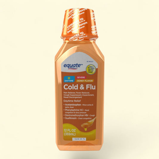 Equate Daytime Severe Cold and Flu, Honey, 12 fl oz