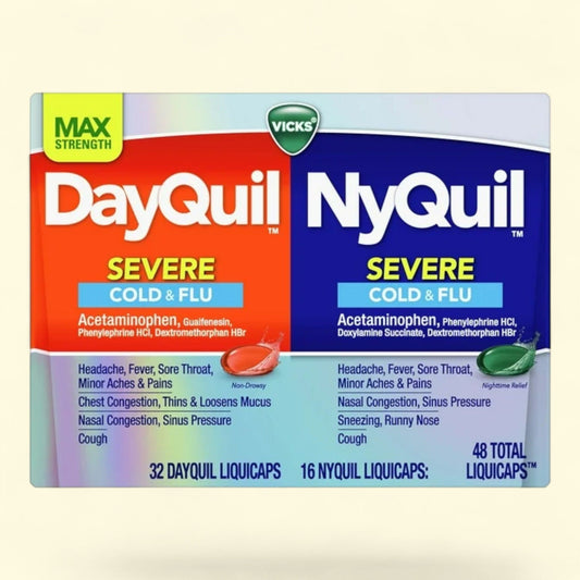 Vicks DayQuil and NyQuil Severe Cold and Flu Liquicaps, 48 Count