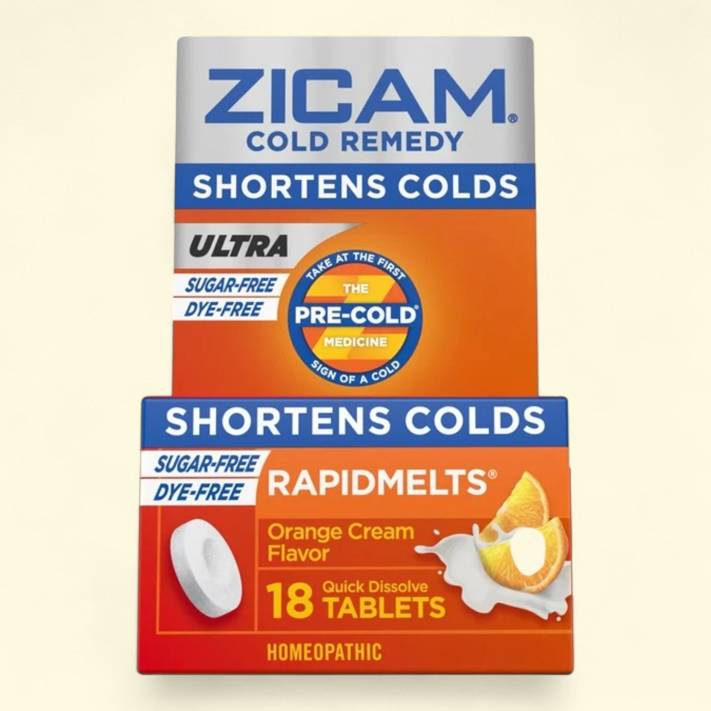 Zicam Ultra Cold Remedy Zinc Rapidmelts, Orange Cream Flavor, 18 Count