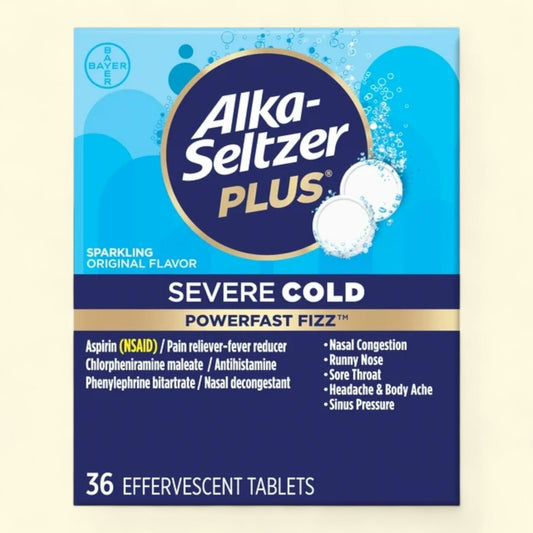 Alka-Seltzer Plus Powerfast Fizz, Original Effervescent Tablets, 36 Count