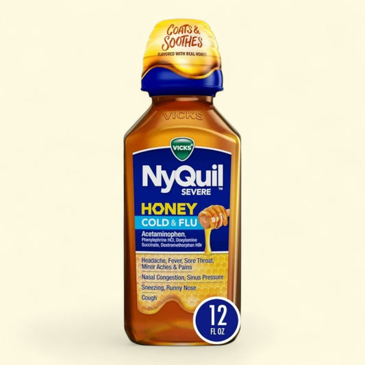 Vicks NyQuil Severe Cold and Flu Liquid, 12 Fl oz