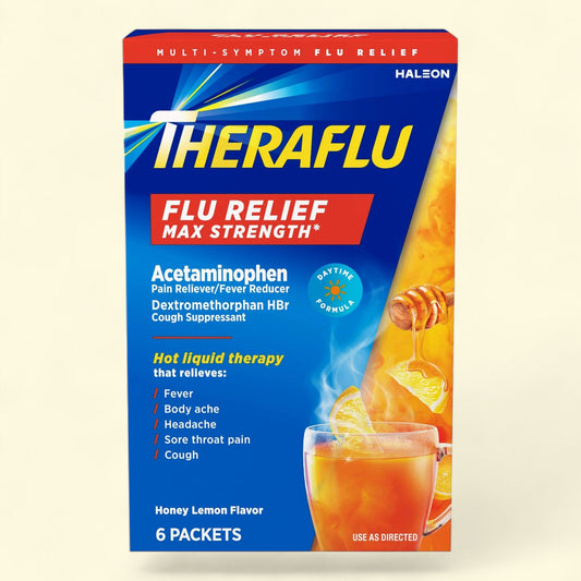 Theraflu Max Strength Cough Cold and Flu Daytime Relief, 6 Count