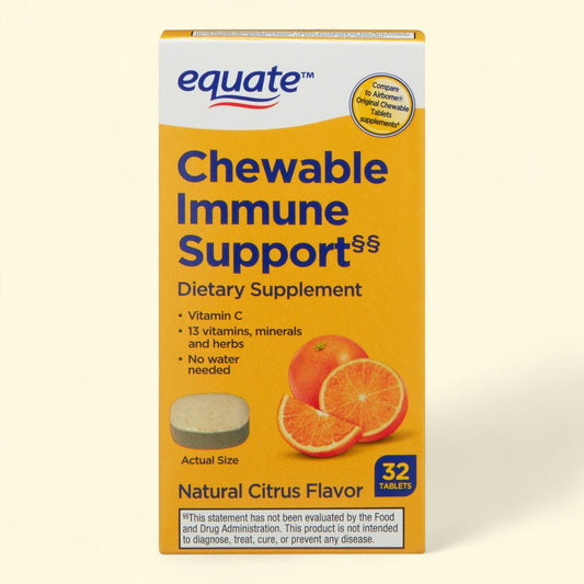 Equate Vitamin C Immune Support Chewable Tablets, Citrus Flavor, 32 Count