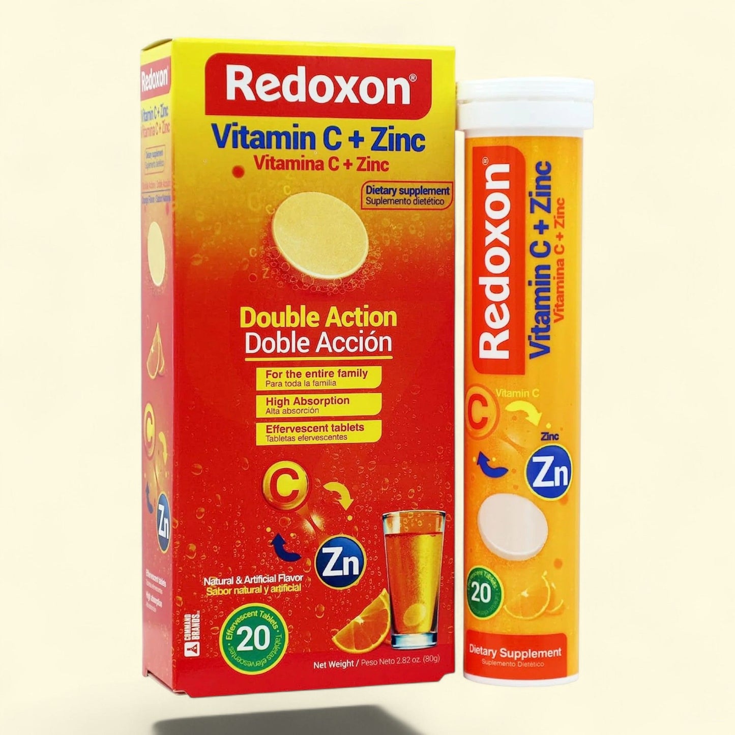 Redoxon Vitamin C & Zinc Effervescent Tablets, 20 Count