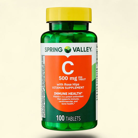 Spring Valley Vitamin C with Rose Hips Tablets, 500 mg, 100 Count