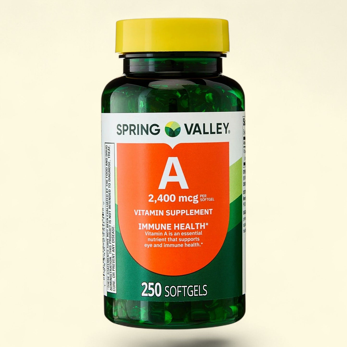 Spring Valley Vitamin A Supplement Softgels, 2400 mcg, 250 Count