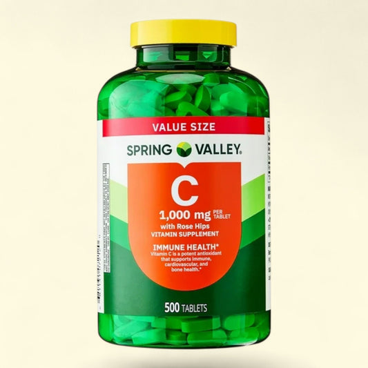 Spring Valley Vitamin C with Rose Hips Tablets, 1000 mg, 500 Count