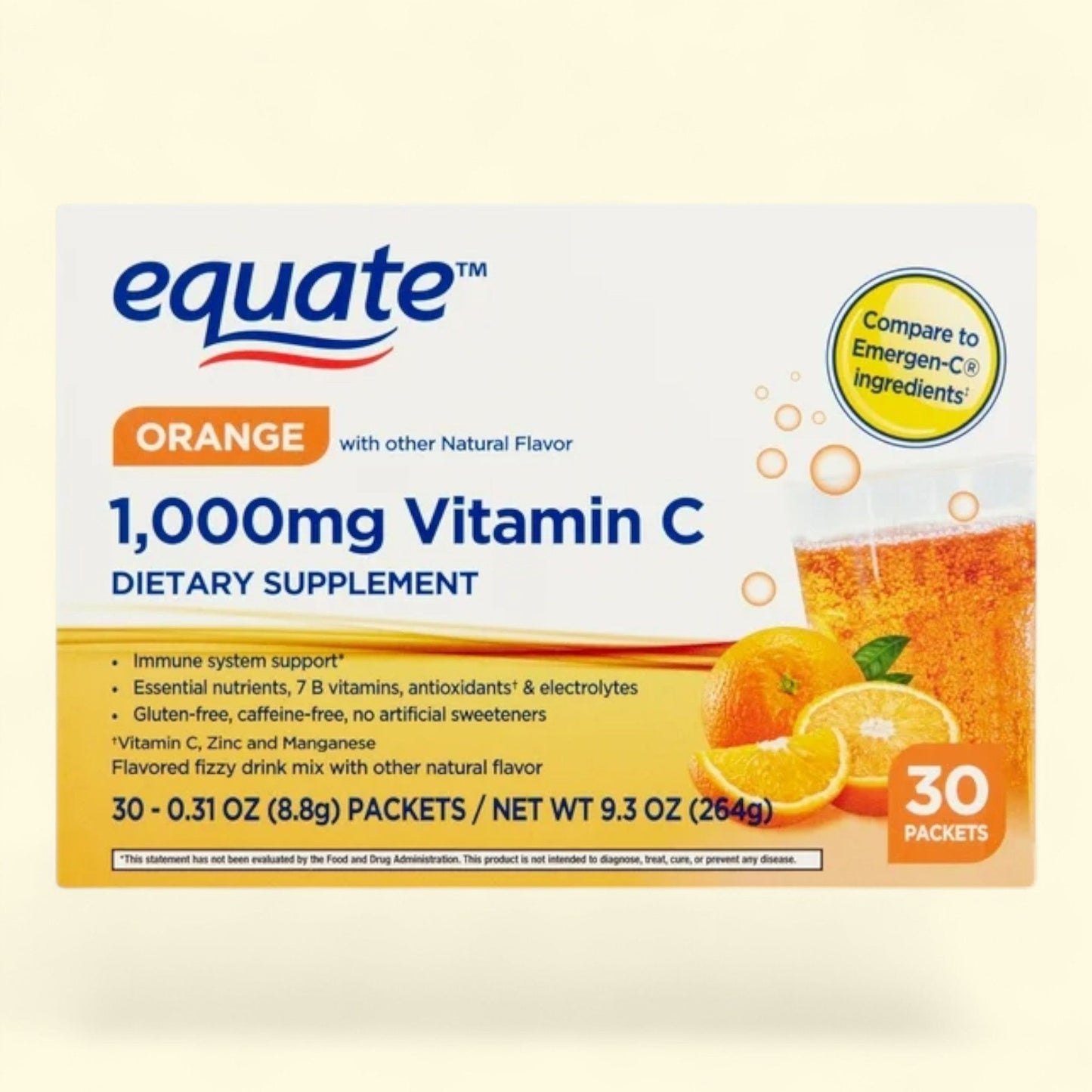 Equate Vitamin C Powder Supplement, 1000mg, 30ct