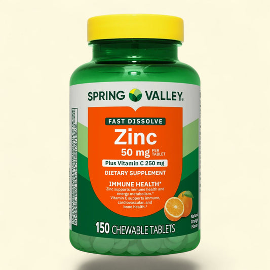 Spring Valley Zinc with Vitamin C Chewable Tablets, 150 Count