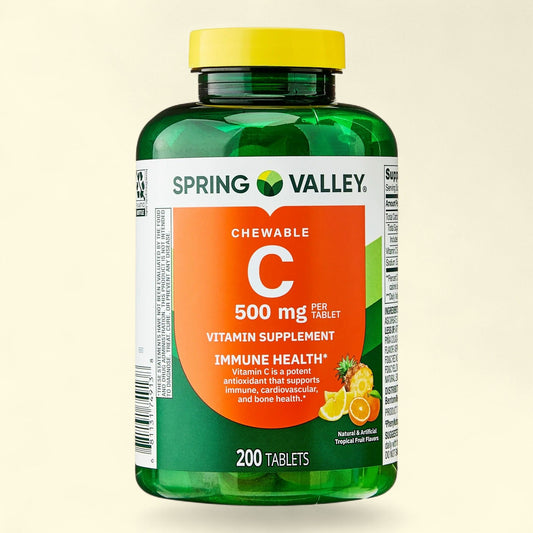 Spring Valley Vitamin C Chewable Tablets, Tropical Fruit, 500 mg, 200 Count