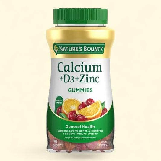 Nature's Bounty Calcium + D3 + Zinc Gummies, 500mg, 70 Count