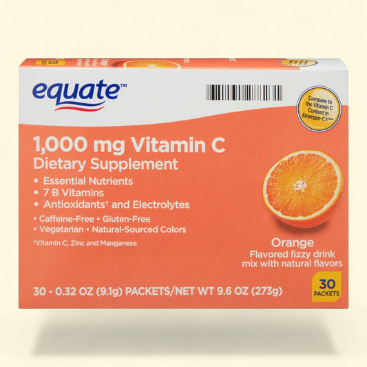 Equate Vitamin C Powder, 1000 mg, 30 Count