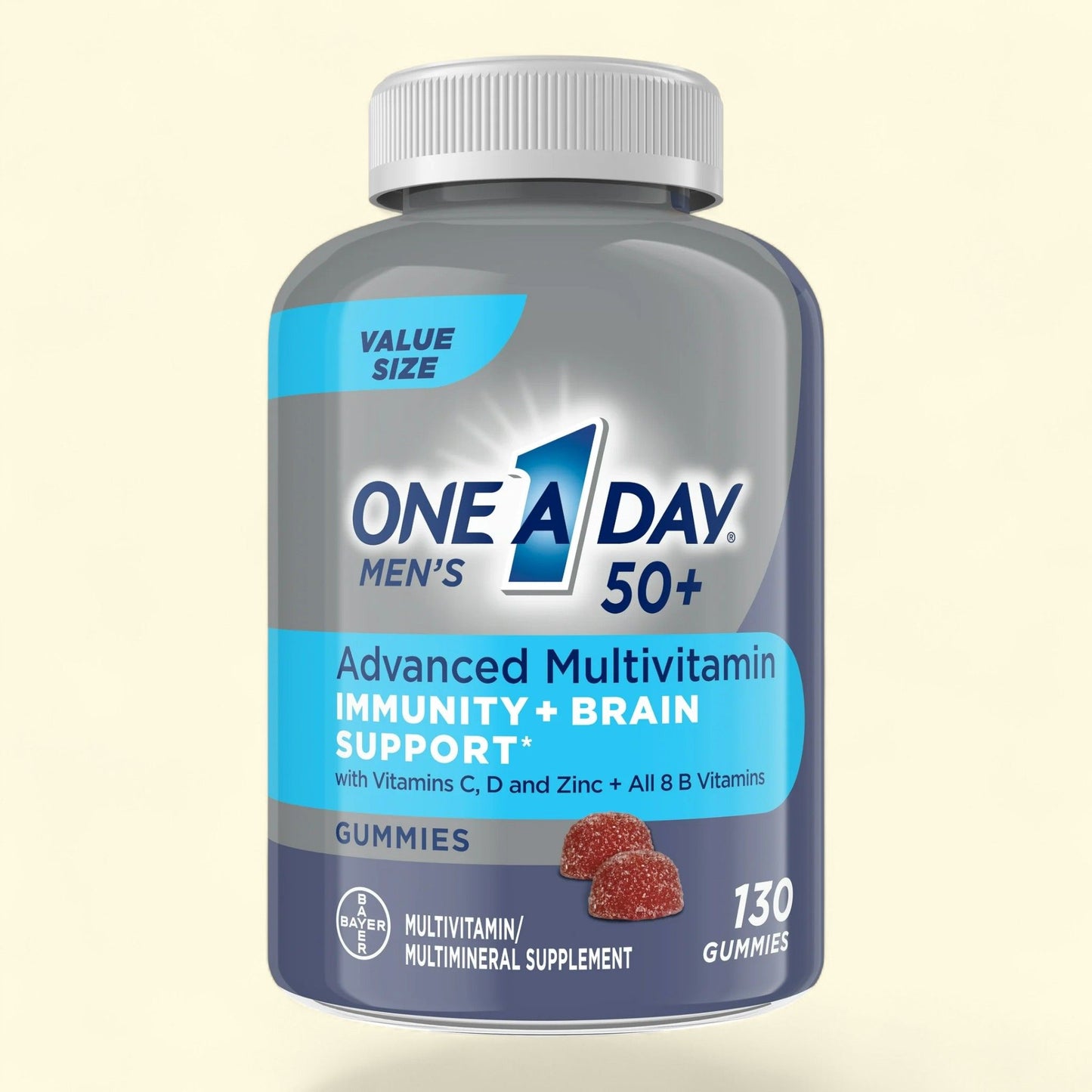 One A Day Men's 50+ Gummies, 130 Count