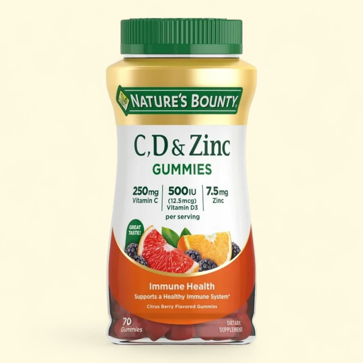 Nature's Bounty Immune Support Gummies, Citrus Berry, 70 Count — authentic US product shipped worldwide by Treatspree
