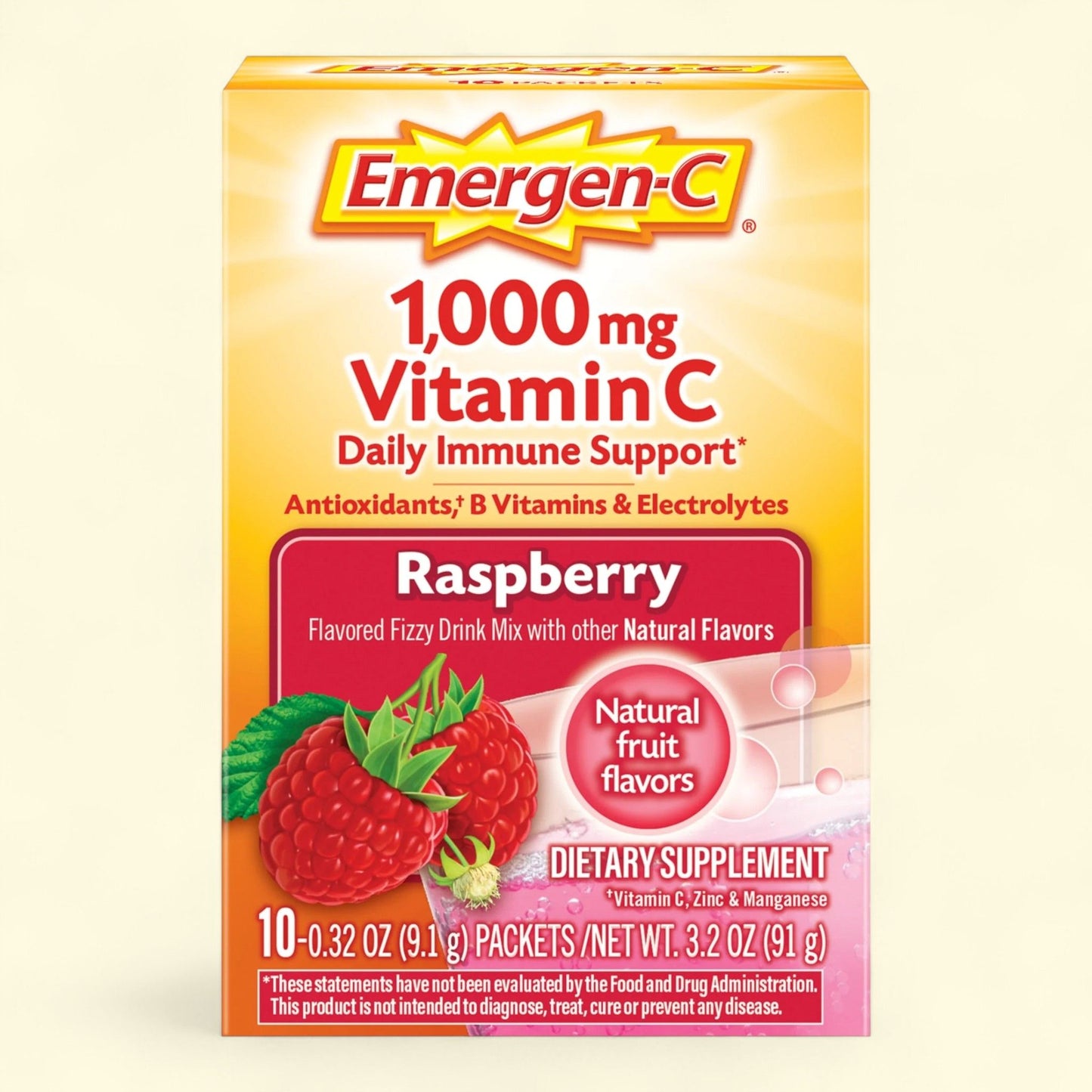Emergen-C Immune Support, Raspberry, 10 Ct