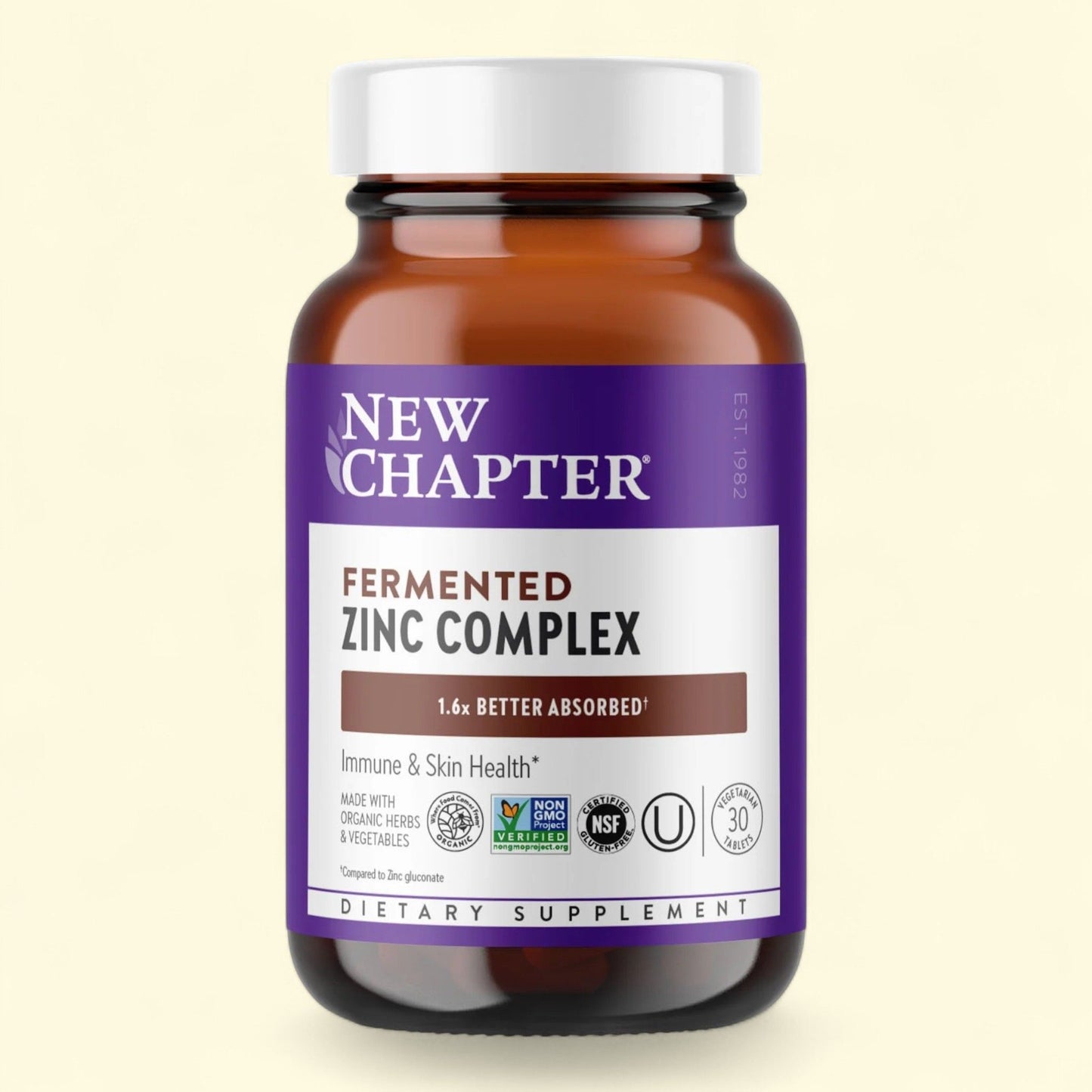 New Chapter Fermented Zinc Complex, 30 tablets