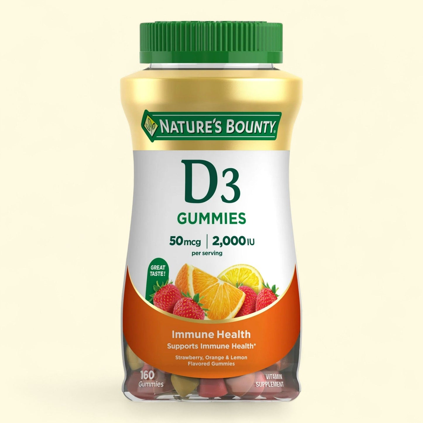 Nature's Bounty Vitamin D3 Gummies, 2000 IU, 160 Count
