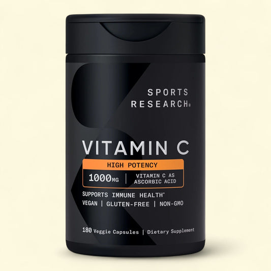 Sports Research Vitamin C Supplement, 1000mg, 180 Count