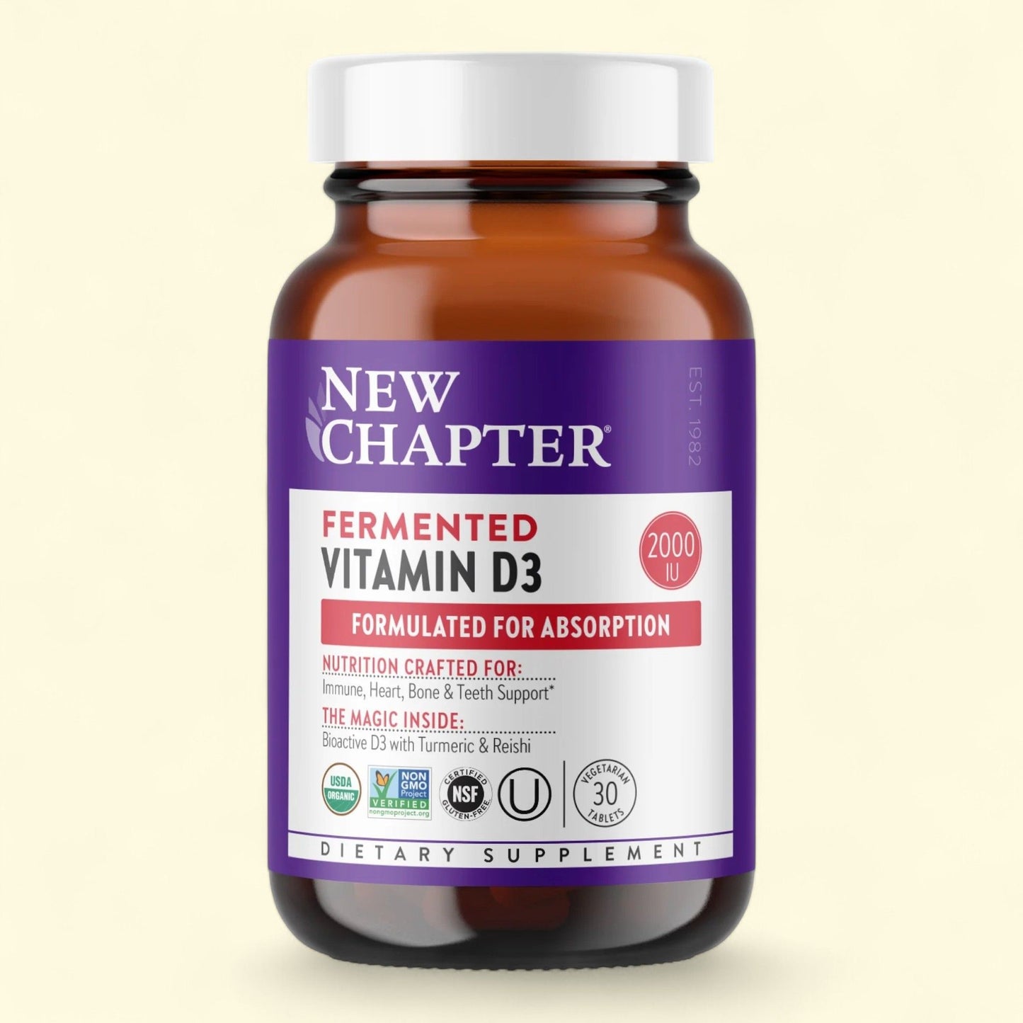 New Chapter Fermented Vitamin D3 2,000 IU, 30 Veg Tabs