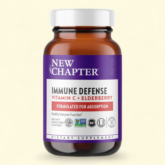 New Chapter Immune Defense Vitamin C + Elderberry, 30 Veg Tabs