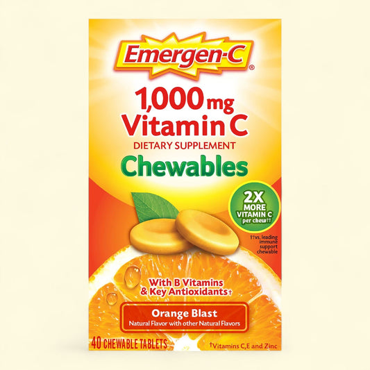 Emergen-C Vitamin C Chewables, Orange Blast, 40 Ct