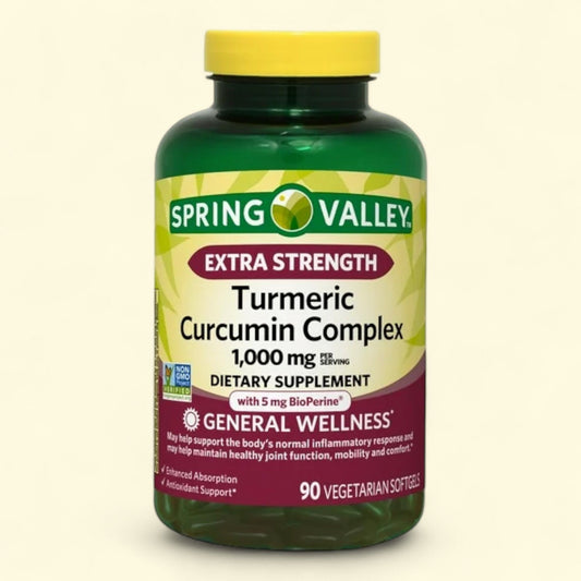 Spring Valley Turmeric Curcumin Softgels, 1000 mg, 90 Count