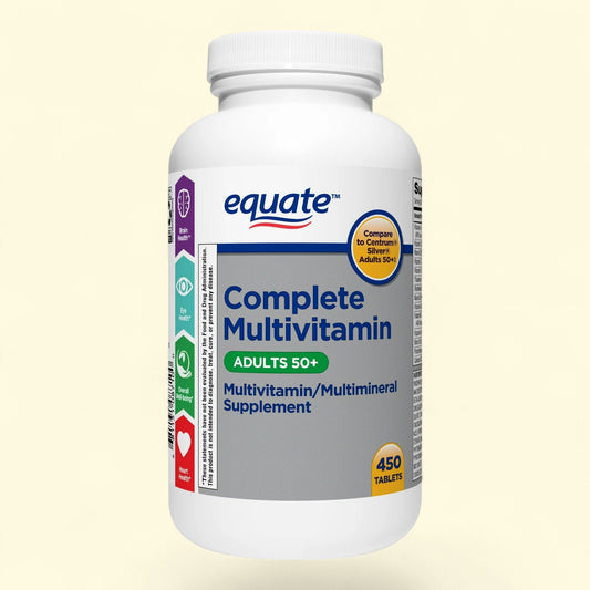 Equate Complete Multivitamin/Multimineral Supplement Tablets, Adults 50+, 450 Count