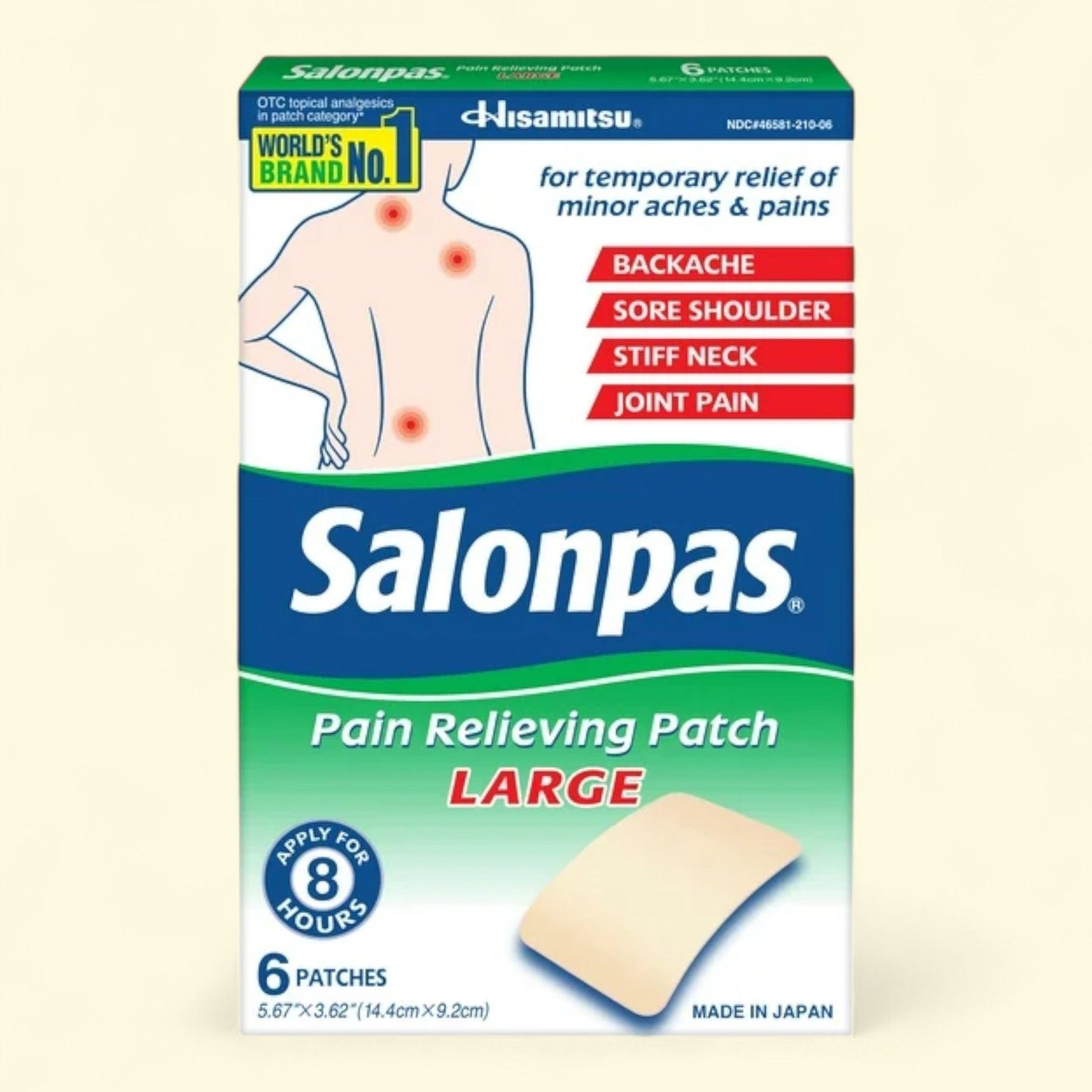 Salonpas Pain Relief Patch, Large, 6 Count