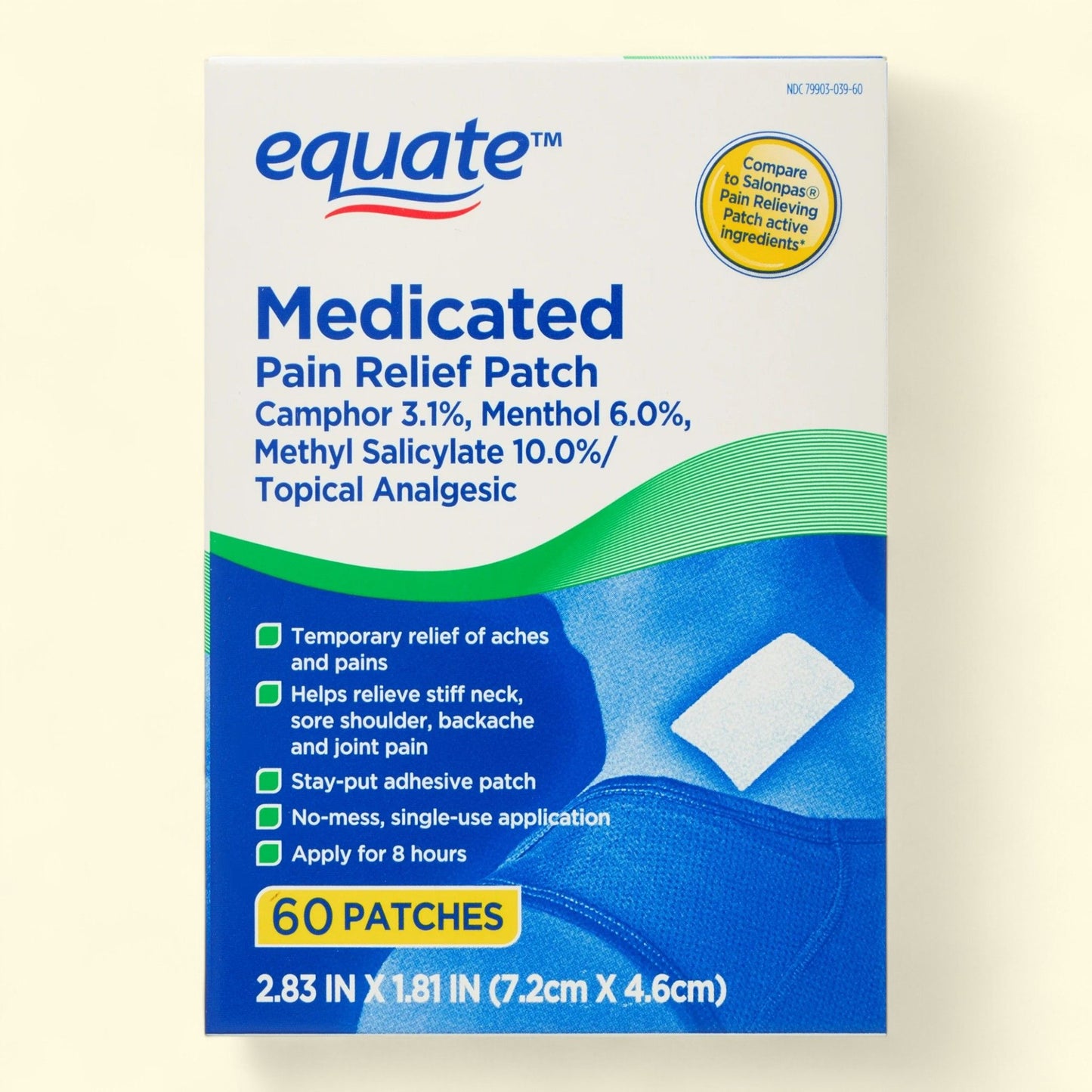 Equate Pain Relief Patch, 60 Count