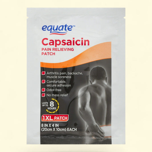 Equate Capsaicin Pain Relieving Patch XL, 8x4 inches, 1 Count