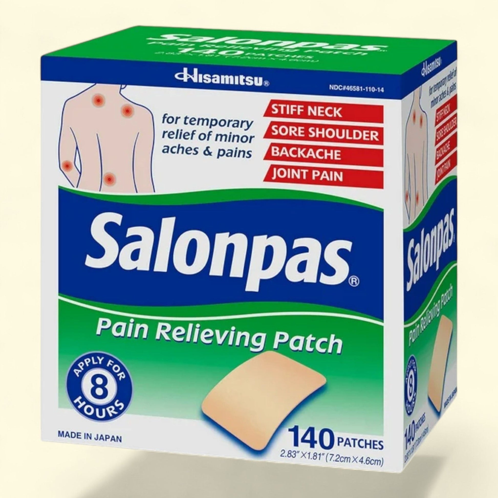 Salonpas Pain Relieving Patch, 140 Patches — authentic US product shipped worldwide by Treatspree