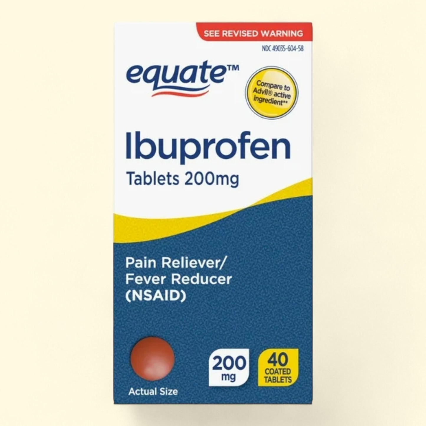 Equate Ibuprofen Tablets, 200 mg, 40 Count