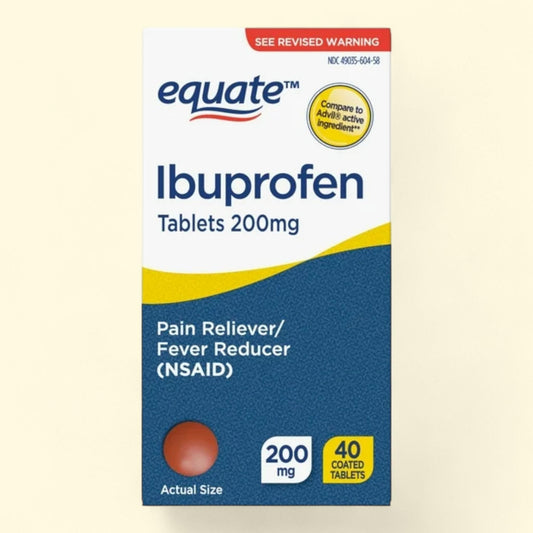 Equate Ibuprofen Tablets, 200 mg, 40 Count