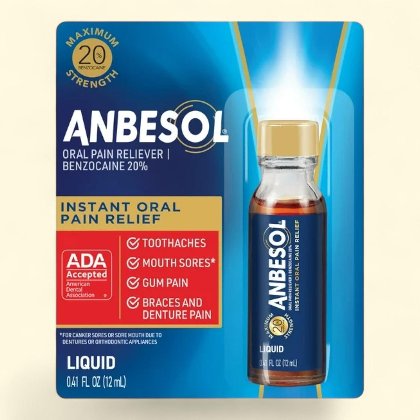 Anbesol Instant Oral Pain Relief, 0.41 fl oz